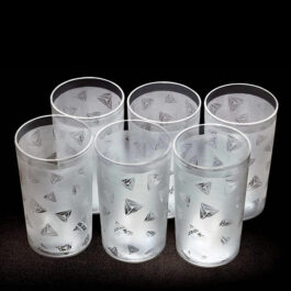 2347 Unbreakable Plastic Diamond Design Drinking Glass (Pack of 6) (Brown Box Pack)