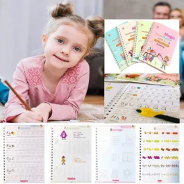 167 Sank Magic Practice Copybook Child kids Learning book (4 BOOK + 10 REFILL) Number Tracing Book for Preschoolers with Pen, Magic calligraphy books for kids Writing Tool Simple Hand Lettering