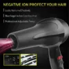 0386 1500 Watts Professional Hair Dryer 2888 (Black) - Image 5