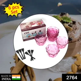 2764 6pc Diamond shape ice cream bowl set