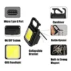 4035 Rechargeable Keychain Mini Flashlight with 4 Light Modes,Ultralight Portable Pocket Light with Folding Bracket Bottle Opener and Magnet Base for Camping Walking - Image 10