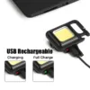 4035 Rechargeable Keychain Mini Flashlight with 4 Light Modes,Ultralight Portable Pocket Light with Folding Bracket Bottle Opener and Magnet Base for Camping Walking - Image 4