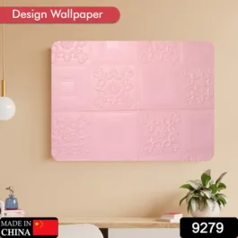 9279 DESIGN WALLPAPER 3D FOAM WALLPAPER STICKER PANELS I CEILING WALLPAPER FOR LIVING ROOM BEDROOM I FURNITURE, DOOR I FOAM TILES (PINK COLOR) (SIZE – 73X73 CM)