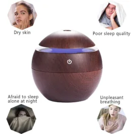 BZ14 wooden Cool Mist Humidifiers Essential Oil Diffuser Aroma Air Humidifier with Colorful Change for Car, Office, Babies, humidifiers for home, air…