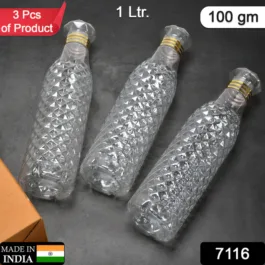 7116 WATER BOTTLE WITH DIAMOND CUT USED BY KIDS, CHILDREN’S ( 3 PCS )