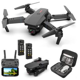 CW04 4K WiFi Dual Camera Drone for Adults & Kids with  Batteries and Carrying Case – Remote Control Foldable Quadcopter Flying Toy