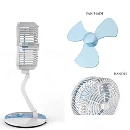 UV36 Folding Fan, Multifunction, Rechargeable with LED light, Multicolor (Blue)