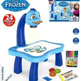 ZT01 Frozen Theme 3 in 1 Kids Painting Drawing Activity kit Table Projector Table 24 Key