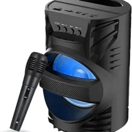 SK01 Speaker Karaoke Machine Bluetooth Speaker WS-04 Thunder Bass Power Karaoke Mic System Speaker (Black)
