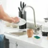 KT06 DOUBLE LAYER LIQUID SOAP DISPENSER WITH PUMP AND SPONGE, PRACTICAL FOR HOTEL SINK CLEAR, SOAP DISPENSING LIQUID PUMP BOTTLE FOR HOME, KITCHEN RECTANGLE ( 2 IN 1 ) - Image 7