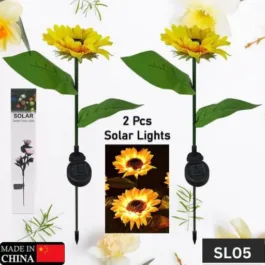 SL05 2 PC OUTDOOR SOLAR SUNFLOWER LIGHTS INTELLIGENT LIGHT CONTROL WATERPROOF GARDEN LANDSCAPE STAKE LIGHT