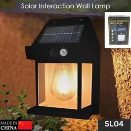 SL04 SOLAR WALL LIGHTS / LAMP OUTDOOR, WIRELESS DUSK TO DAWN PORCH LIGHTS FIXTURE, SOLAR WALL LANTERN WITH 3 MODES & MOTION SENSOR, WATERPROOF EXTERIOR LIGHTING WITH CLEAR PANEL (1 PC )