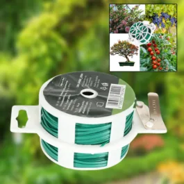 127 GARDEN WIRE, STURDY PLANT TIES FOR SUPPORT, GARDEN TIES WITH CUTTER FOR TOMATOES VINES, PLANT WIRE TIE WIRE FOR INDOOR, OUTDOOR, HOME AND OFFICE USE (50 MTR)