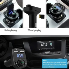185 CAR-X8 BLUETOOTH FM TRANSMITTER KIT FOR HANDS-FREE CALL RECEIVER / MUSIC PLAYER / CALL RECEIVER / FAST MOBILE CHARGER PORTS FOR ALL SMARTPHONES WITH 3.1A QUICK CHARGE DUAL USB CAR CHARGER
