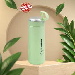 501  OUTDOOR SPORT WATER BOTTLE 400ML LEAK PROOF BPA-FREE FOR TRAVEL COLD AND HOT WATER GLASS WATER BOTTLE WITH DAILY WATER INTAKE FOR GYM AND CHILDREN