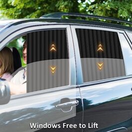 4 Pcs Curtain for Car Window | Heat & Sunshade Protection | Car Windshield Sun Shade Visor | Car Accessories Privacy Curtain Universal Fit Magnetic Car Side Window(Black& Golden Random)