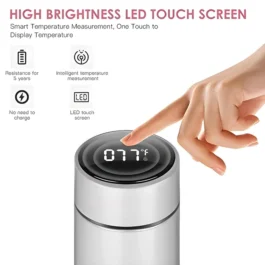 Personalized Stainless Steel Smart Water Bottle with Smart LCD Temperature Touch – 500ML