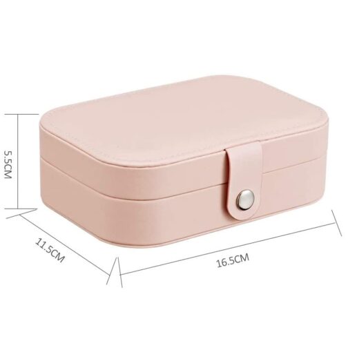 Jewellery Organiser PU Leather Zipper Portable Storage Box Case with Dividers Container for Rings, Earrings, Necklace Home Organizer - Image 3