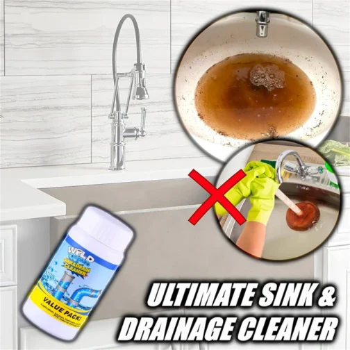 Powerful Sink and Drain Cleaner, Portable Powder Cleaning Tool Super Clog Remover Chemical Powder Agent for Kitchen Toilet Pipe Dredging (110 Gm) - Image 2