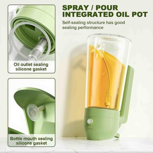 500ml 2 in 1 Glass Oilve Oil Sprayer and Dispenser Bottle,Oil Spray Bottle for Cooking,Oil Sprayer for Air Fryer, Premium Nozzle,Oil and Vinegar... - Image 4