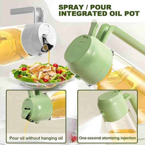 500ml 2 in 1 Glass Oilve Oil Sprayer and Dispenser Bottle,Oil Spray Bottle for Cooking,Oil Sprayer for Air Fryer, Premium Nozzle,Oil and Vinegar... - Image 3