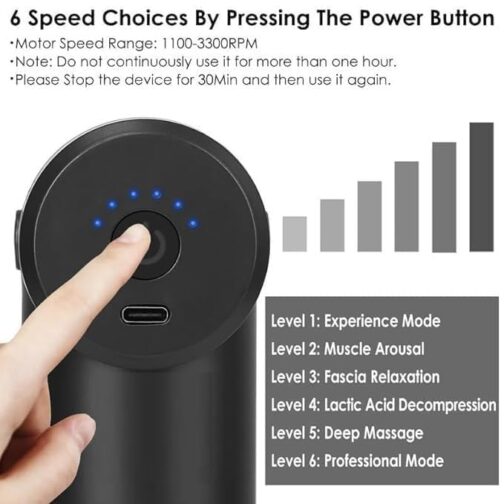 Massage Gun For Full Body Relaxation|Deep Tissue Percussion Massager Machine For Muscle Relaxation|Battery Powered And Handheld For Neck, Shoulder, Back. - Image 8